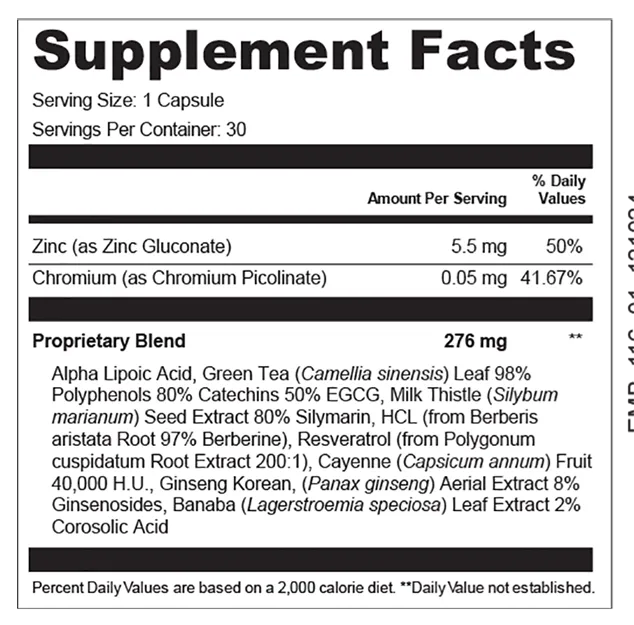 Aqua-Sculpt Supplement Facts
